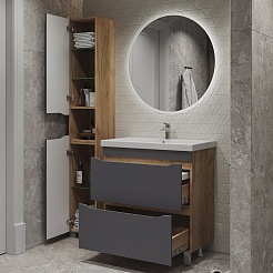 Vigo Тумба с раковиной Wave 800-0-2 дуб золотой – фотография-14