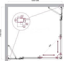 BelBagno Душевой уголок Luce 125/120 LUCE-AH-22-125/120-C-Cr профиль хром стекло прозрачное – фотография-5