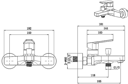 Allen Brau Смеситель для ванны Eclipse 5.E1003-31 черный матовый – фотография-12
