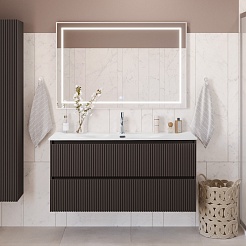 BelBagno Тумба с раковиной Uno 120 подвесная Темно-Серый матовый с раковиной BB-8099-120 – фотография-11