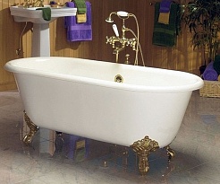 Фэма Чугунная ванна "Patricia", ножки золото, покрытие RAL, матовое – фотография-1