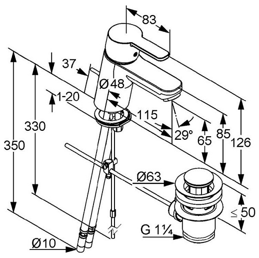 Kludi Смеситель "Logo Neo 372810575" – картинка-3