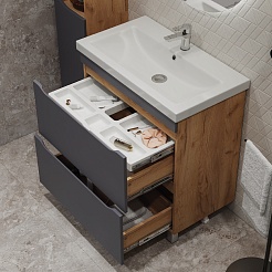 Vigo Тумба под раковину Wave 800-0-2 дуб золотой – фотография-9