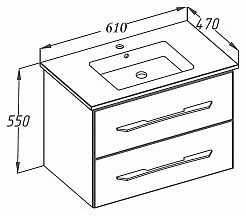 Opadiris Тумба с раковиной Октава 60 – фотография-6