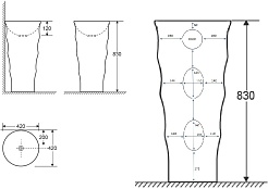 Ceruttispa Раковина напольная Alessia 42 CT7834 белая – фотография-2