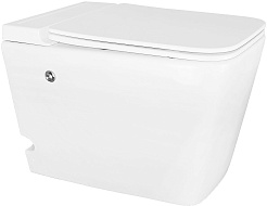 Azario Унитаз приставной AZ101 импульсный безободковый с сиденьем микролифт белый – фотография-13