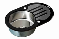 Zorg Кухонная мойка Inox Glass GL-7851-OV-BLACK