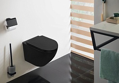 Azario Унитаз подвесной Grado AZ-0046N-MB безободковый черный матовый – фотография-2