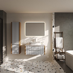 Зов Тумба под раковину Валенсия 100 подвесная камень/столешница белая – фотография-3