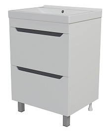 Mixline Тумба с раковиной Лайн 60 2 ящика белая раковина Fest 60 – фотография-1