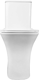 Azario Унитаз-компакт Fretta Square AZ-5121 безободковый с бачком с сиденьем микролифт белый – фотография-4