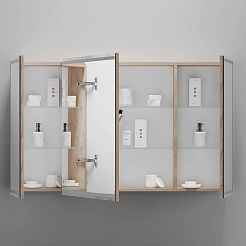 Sancos Зеркало-шкаф Mirror 120 с подсветкой MI120EG дуб галифакс натуральный – фотография-6