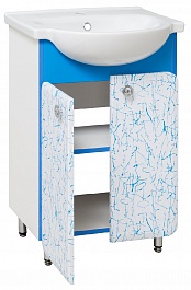Runo Мебель для ванной Капри 55 синяя – фотография-5