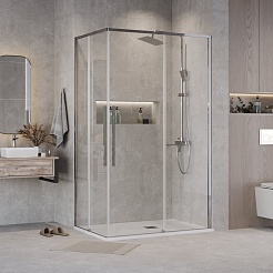 Grossman  Душевой уголок Galaxy 100x90x195 профиль хром стекло прозрачное – фотография-3