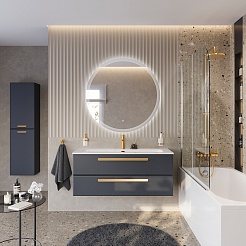 BelBagno Мебель для ванной Eco Cer-N 120 CZR-8073-120 grafito ручки сатиновое золото – фотография-2