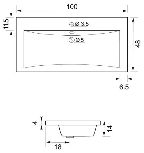 Aquanet Тумба с раковиной Нота 100 светлый дуб (171497) – картинка-7