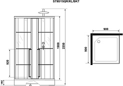 Niagara Душевая кабина Standart 90x90 R черная – фотография-2