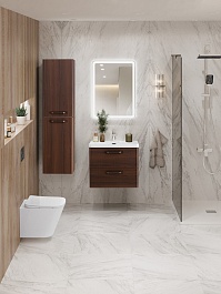BelBagno Тумба с раковиной Due 60 подвесная Noce ручки Матовый тёмный никель – фотография-14