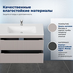 Aquanet Тумба под раковину Джейн 2.0 100 подвесная мокко матовый – фотография-13