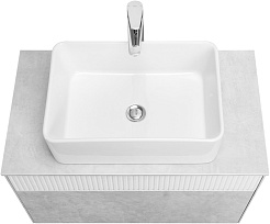 Акватон Тумба с раковиной Марбл 80 подвесная слэйт/белая матовая – фотография-2