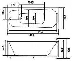 BellSan Акриловая ванна Лайма 160x70 с гидромассажем – фотография-4