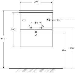 BelBagno Тумба под раковину Albano-Cer 50 подвесная Cemento Verona Grigio – фотография-10
