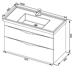 Aquanet Тумба с раковиной "Эвора 100" дуб антик – фотография-11