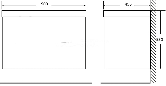 BelBagno Тумба под раковину Albano 90 подвесная Cemento Verona Grigio – картинка-3