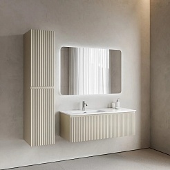 Sancos Тумба с раковиной Snob R 1.0 120 L beige soft раковина Element 121 чаша слева CN7006L – фотография-5