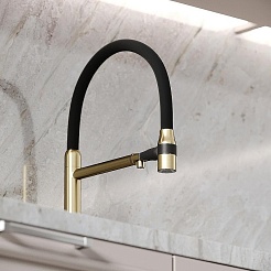 Sancos Смеситель для кухни Garda SC4009BG брашированное золото PVD покрытие – фотография-3