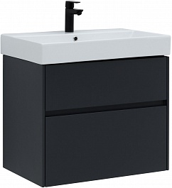 Aquanet Мебель для ванной Бруклин 70 подвесная черная матовая – фотография-18