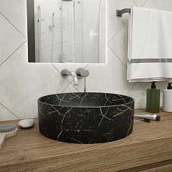 Teymi Раковина накладная Lina D41 T50199 черный мрамор – фотография-8