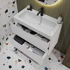 Vivon Тумба под раковину Ostin 70 подвесная белая матовая – фотография-4