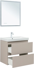 Aquanet Мебель для ванной Джейн (Flat) 70 Flash подвесная бежевая матовая – фотография-2