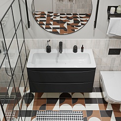 Vivon Тумба под раковину Ostin 90 подвесная черная матовая – фотография-7