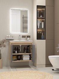 Teymi Тумба с раковиной Netta 70 подвесная дуб/графит – фотография-11