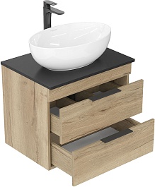 Onika Тумба с раковиной и столешницей Легран 60 подвесная дуб галифакс – фотография-4