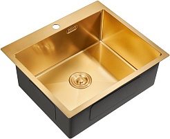 Milacio Мойка кухонная Denia 59 Steel золото брашированное – фотография-1