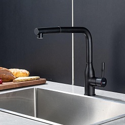 Frap Смеситель для кухни F6096-6 черный – фотография-2