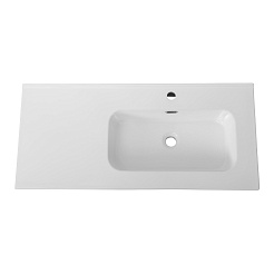 Cezares Тумба с раковиной Eco Cer-N 100 R bianco lucido ручки чёрные – фотография-6