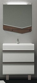 Velvex Мебель для ванной Crystal Cub 70 напольная, белый/ темный лен – фотография-1