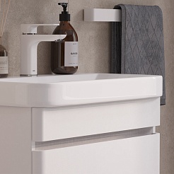 Equil Тумба с раковиной Soldi 70 2 ящика подвесная белый софт – фотография-9