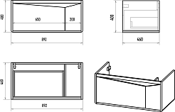 Brevita Тумба под раковину Cascade 90 подвесная белая – фотография-9