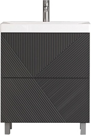 Velvex Тумба с раковиной Edge 700-0-2 графит – фотография-1