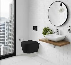 Ceruttispa Унитаз подвесной Sella Aria MBF CT10016 черный матовый – фотография-2