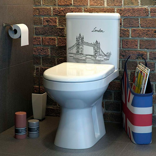 Оскольская керамика Унитаз-компакт Лорена, декор Тауэр – картинка-3