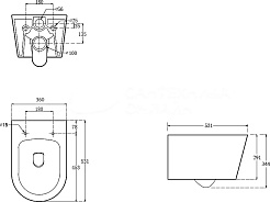 Aquatek Унитаз подвесной Оберон Т AQ1365T-00 в комплекте с инсталляцией Standard INS-0000012 с клавишей смыва KDI-0000018 глянцевый хром и крепления KKI-0000002 – фотография-4