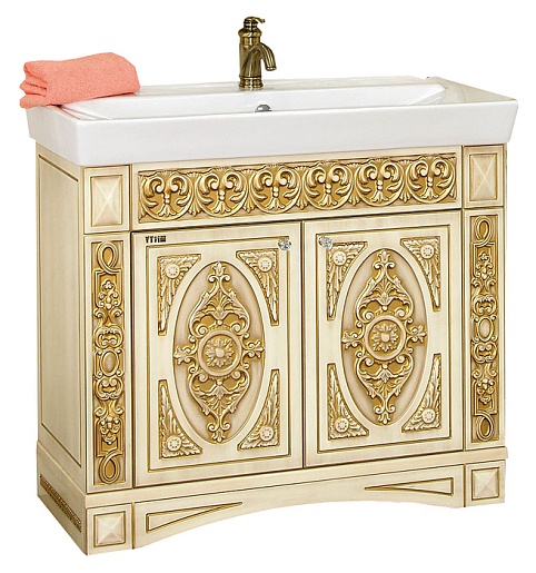 Misty Мебель для ванной Беатрис 80 бежевая патина – фотография-4