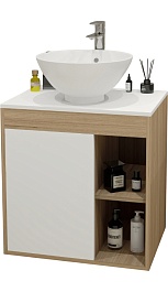 Teymi Тумба с раковиной Nura 60 дуб эврика/белый матовый T60527 раковина T50103 – фотография-1