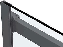Vincea Душевой уголок Como Soft 120x100 VSR-1CS1012CLGM профиль вороненая сталь стекло прозрачное – фотография-11